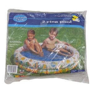 Splash Club 2 Ring Inflatable Pool Vintage 90s 46x10 Kmart Easy Set Up Kids